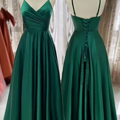 Spaghetti Strap Party Dress,green Prom Dress,sexy..