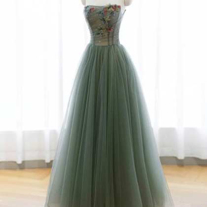 Green Prom Dress,strapless Evening Dress,fairy..