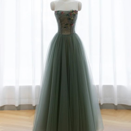 Green Prom Dress,strapless Evening Dress,fairy..