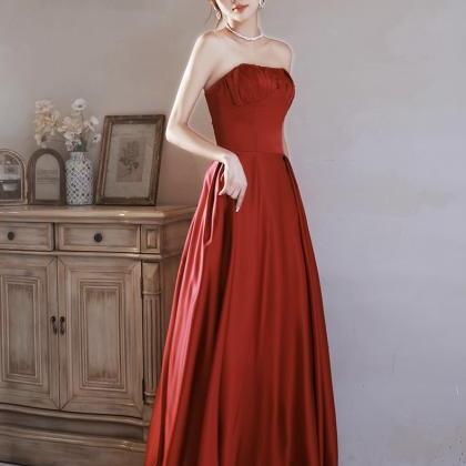 Strapless Prom Dress,charming Party Dress Red..