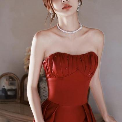 Strapless Prom Dress,charming Party Dress Red..