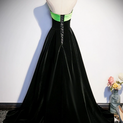 Strapless Prom Dress Dark Green Evening Dress..