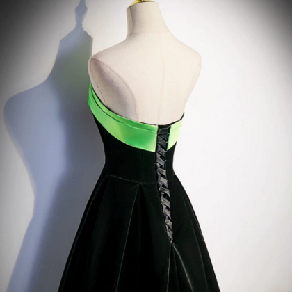 Strapless Prom Dress Dark Green Evening Dress..