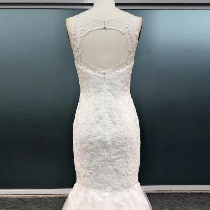 V-neck Wedding Dress Sexy Lace Mermaid Bridal..