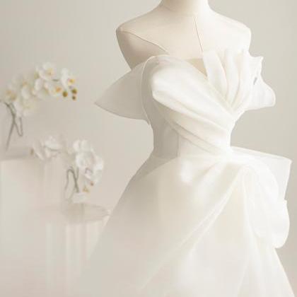 Off Shoulder Chic Bridal Dress Unique White..