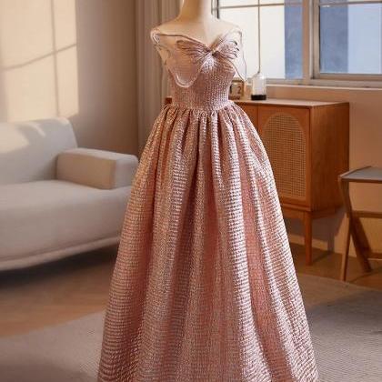 Unique Pink Evening Gown, Luxury Prom Dress, Cute..