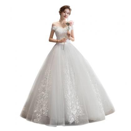 Off-the-Shoulder A-Line Gown with Lace Applique Bodice Turquoise