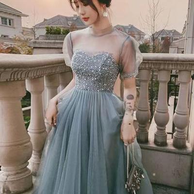 Noble evening dress, temperament birthday dress, light luxury fairy prom dress,Handmade