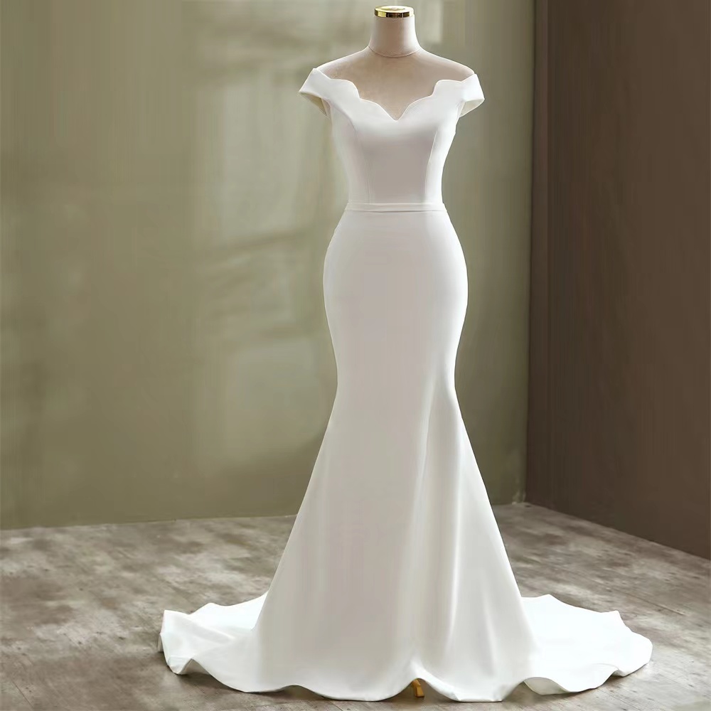 Mermaid Bridal Dress, Fashion, Simple Satin Dress,light Wedding Dress,handmade