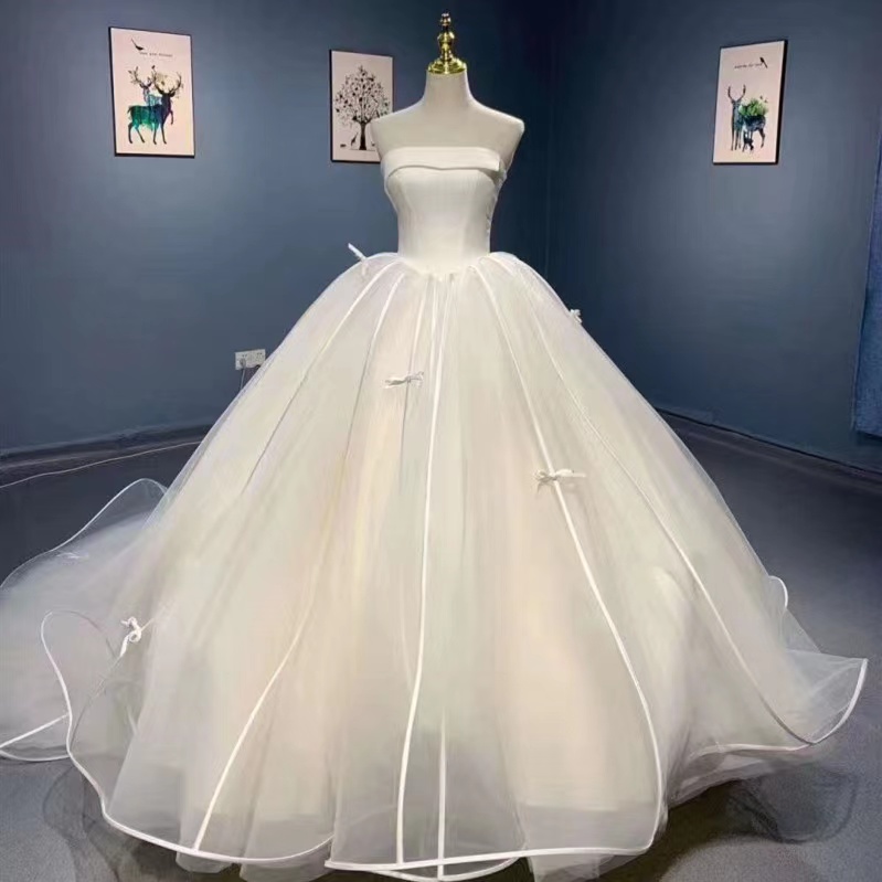Starry Dream Bridal Gown, Strapless Wedding Dress,handmade