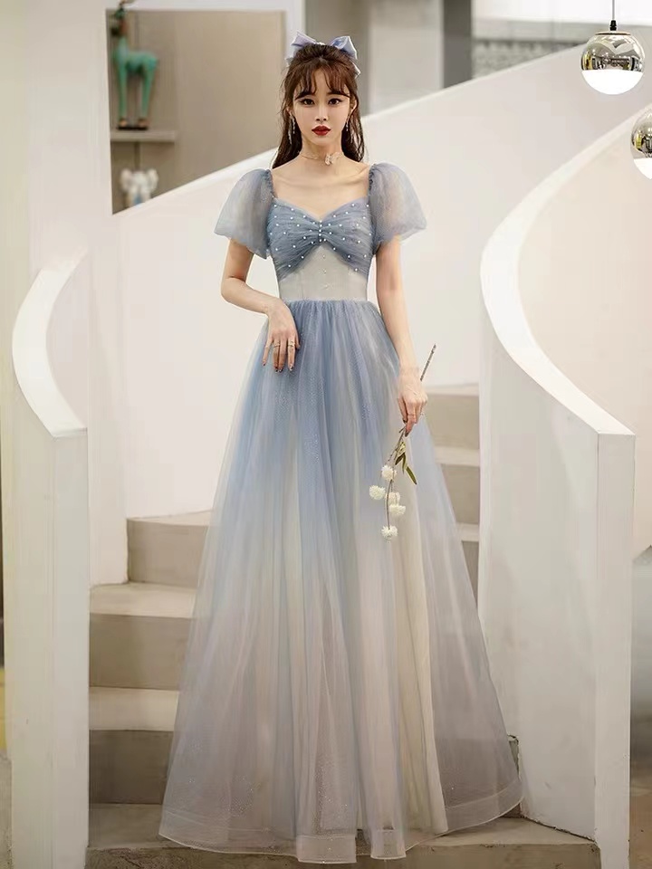 Fairy Prom Dress, Blue Star Long Party Dress, Sisterhood Bridesmaid Dress,handmade