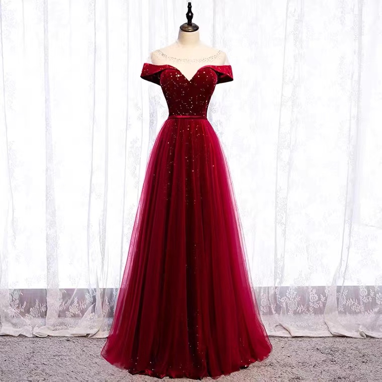 Red Evening Dress ,long Class Prom Dress, Elegant Formal Dress, Handmade