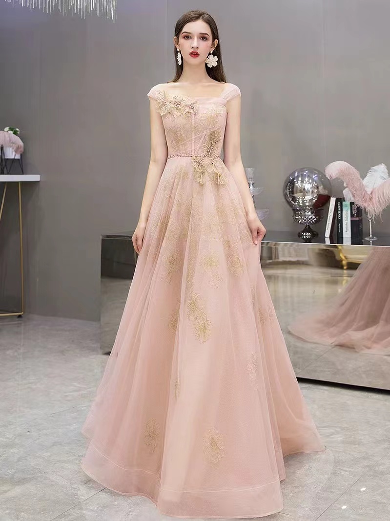 Blush Pink Prom Dress, Beaded Dream Dress, Luxury Heavy Industry Party Dress,handmade