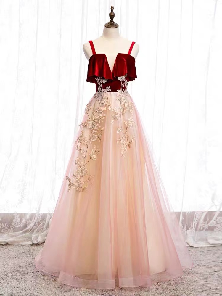 Charming Prom Dress, Red Dress, Spaghetti Strap Elegant Dress,handmade