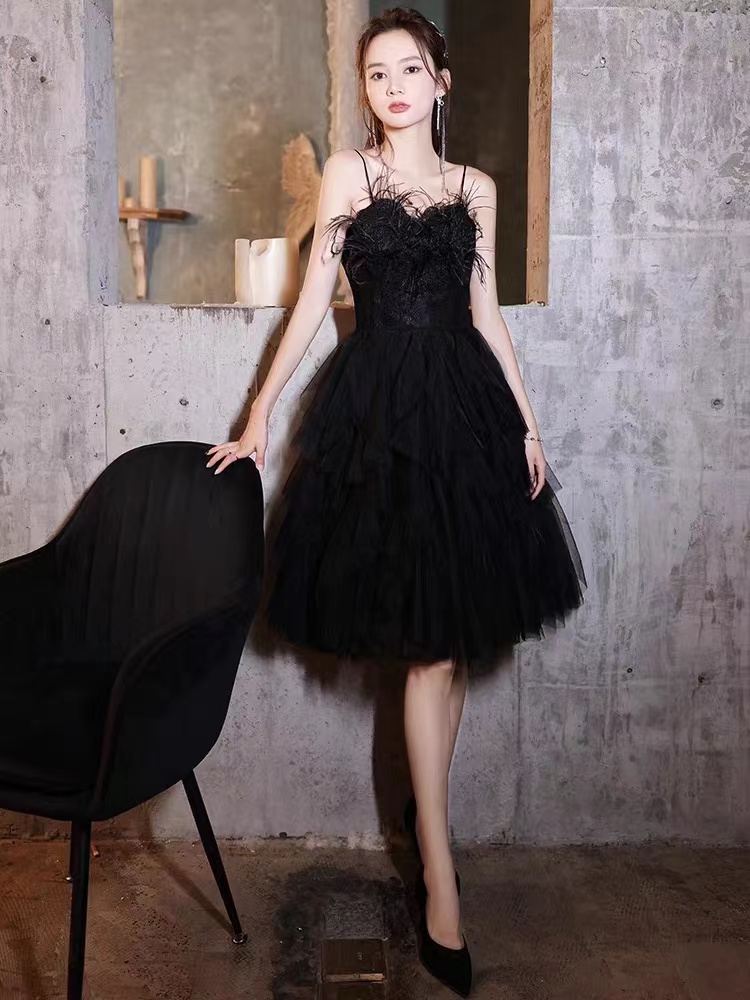 Luxury Birthday Dress, Stylish Party Dress,little Black Dress,handmade