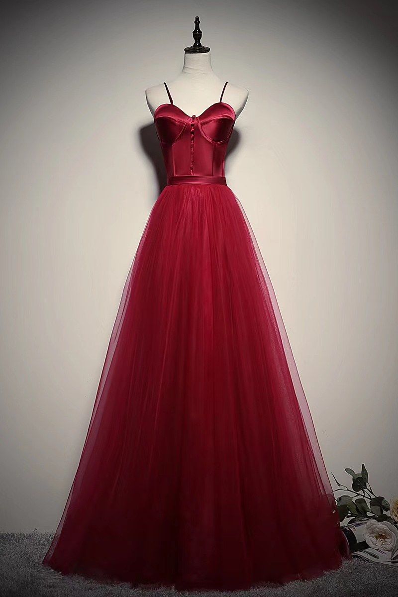 Sexy Prom Dress, Red Birthday Dress,spagahetti Strap Party Dress,handmade