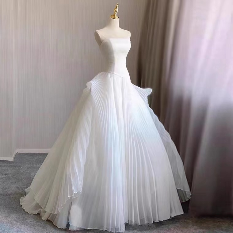 Strapless Bridal Dress, Fairy Ball Gown Wedding Dress,handmade