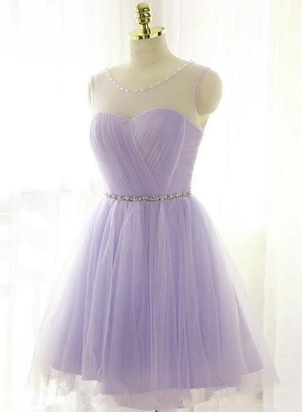 Cute Lavender Homecoming Dress With Belt, Short Party Dress,handmade