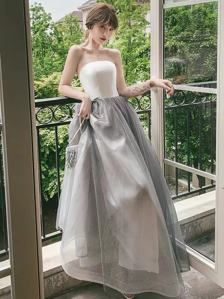 Strapless Graduation Dress, Cute Party Dress ,simple Prom Dress,handmade