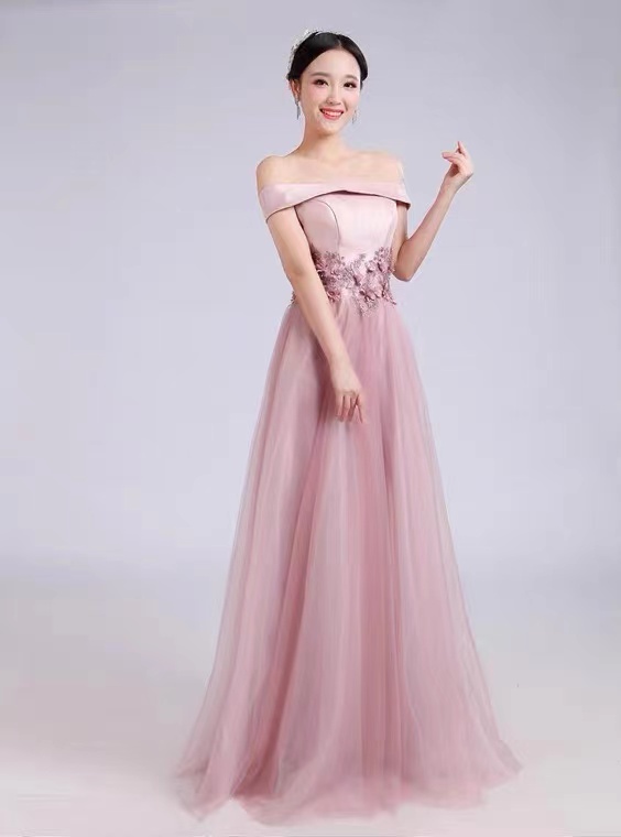Off Shoulder Prom Dress, Pink Prom Dress, Sweet Party Dress,formal Wedding Guest Dress,handmade