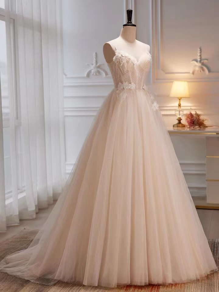 Strapless Prom Dress, White Evening Dress, Cute Wedding Dress,fairy Bridal Dress,handmade