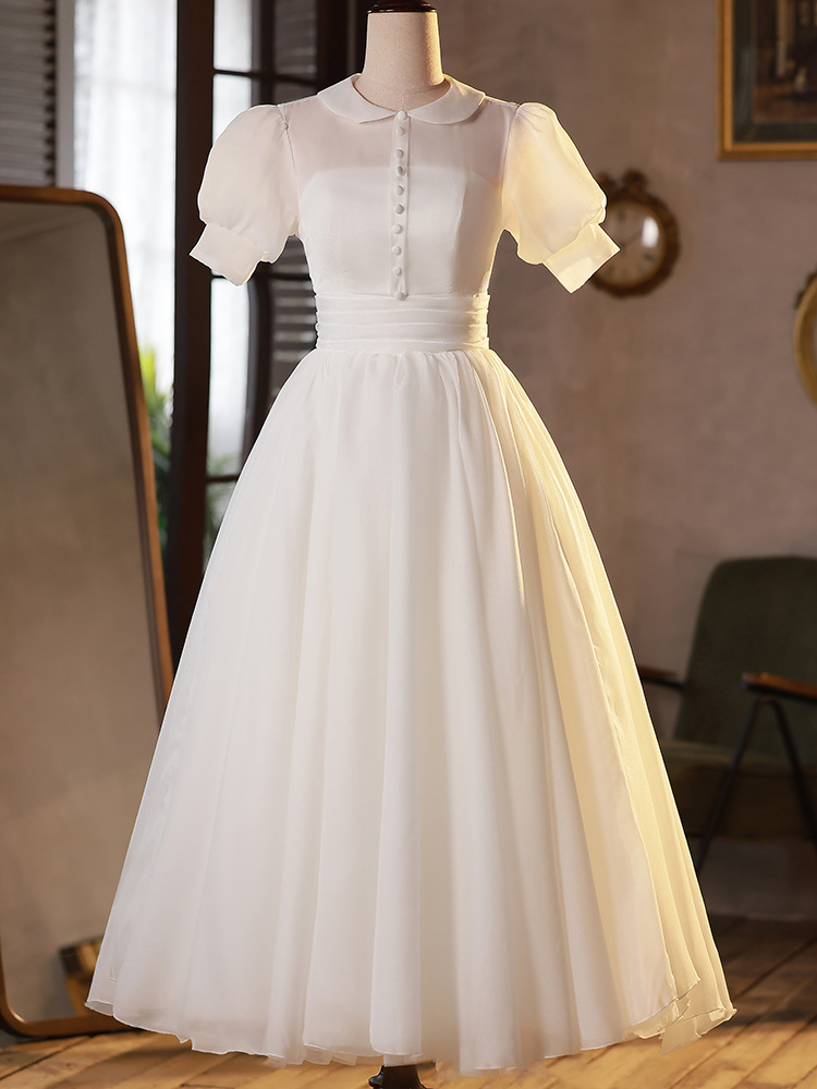 White Prom Dress,princess Bridal Dress,stylish Party Dress,handmade