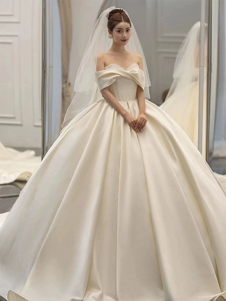 sachin and babi light blue dress 15 Stylish Off-The-Shoulder Wedding Dresses main image 1