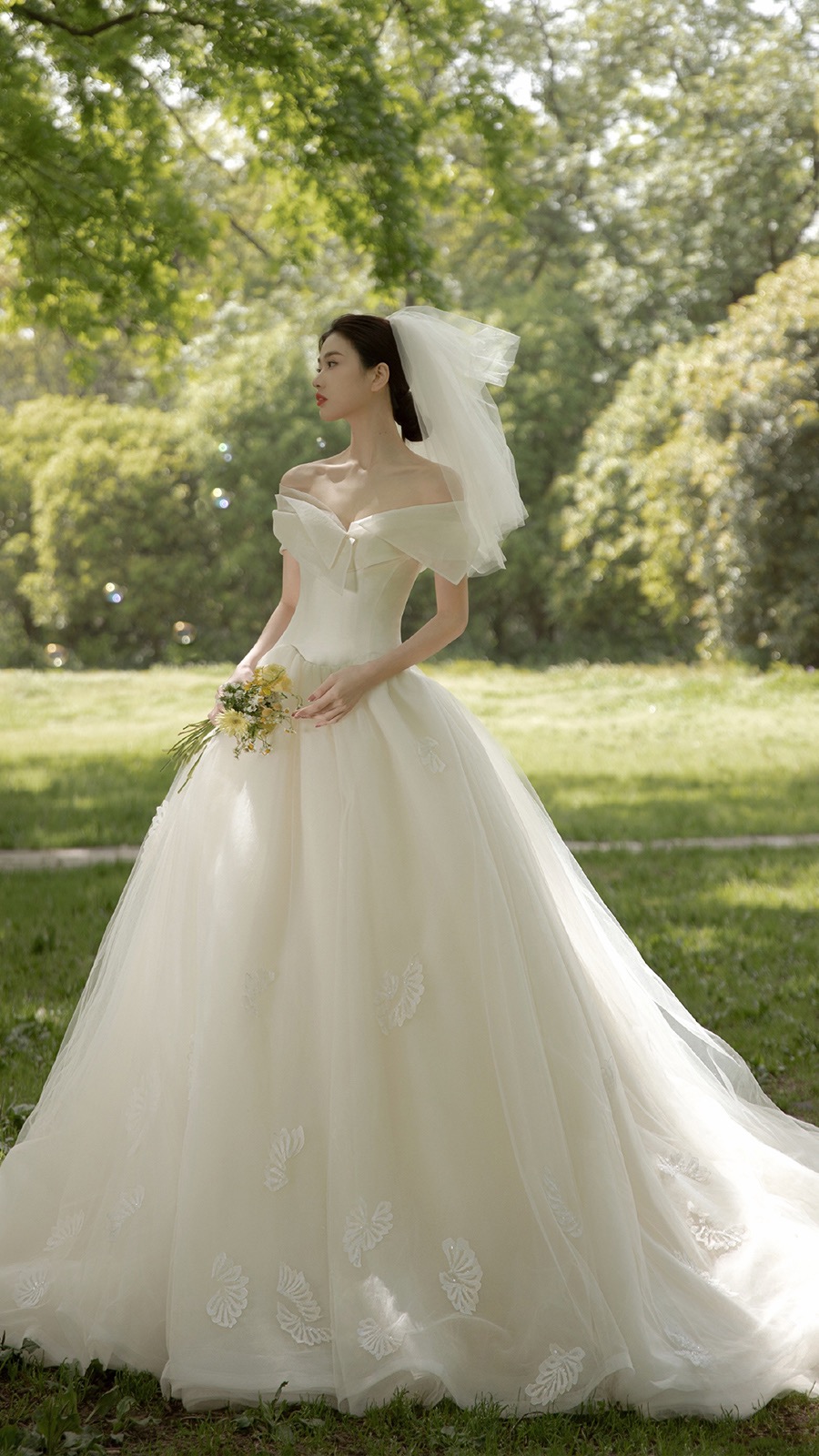 Off Shoulder Bridal Dress,white Wedding Dress,dream Bridal Dress,elegant Wedding Dress,handmade