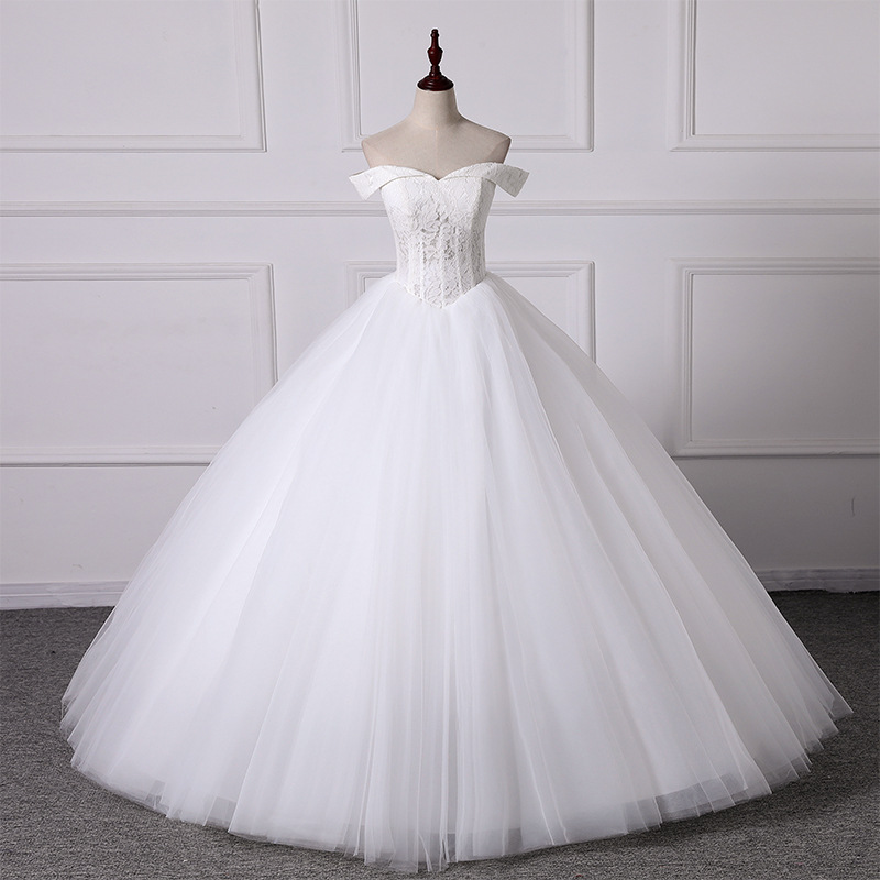 Off Shoulder Bridal Dress, Fluffy Gauze Light Wedding Dress,,handmade