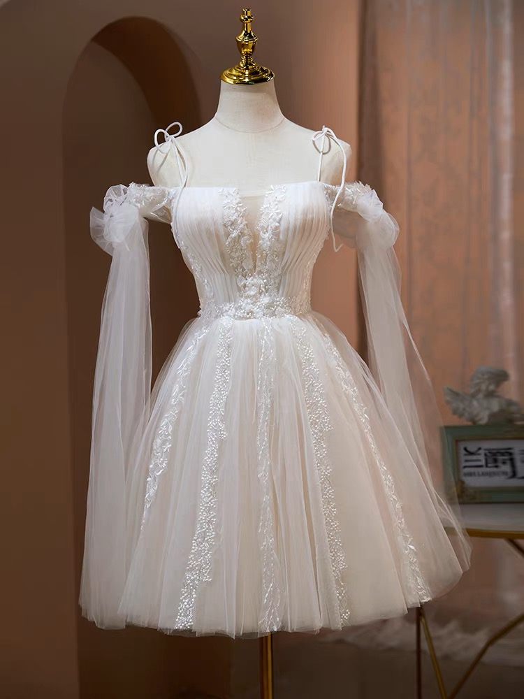 White Prom Dress,chic Evening Dress,sweet Brithday Dress,cute Homecoming Dress,fairy Party Dress,handmade