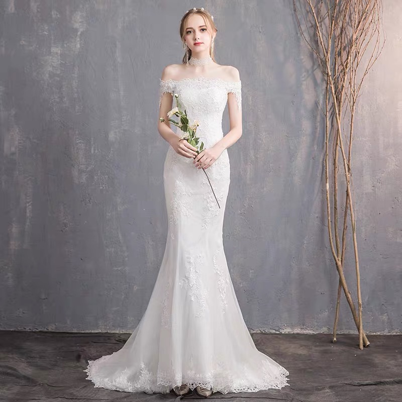 Off Shoulder Bridal Dress,white Wedding Dress,tulle Bridal Dress,sexy Mermaid Wedding Dress,custom Made,handmade