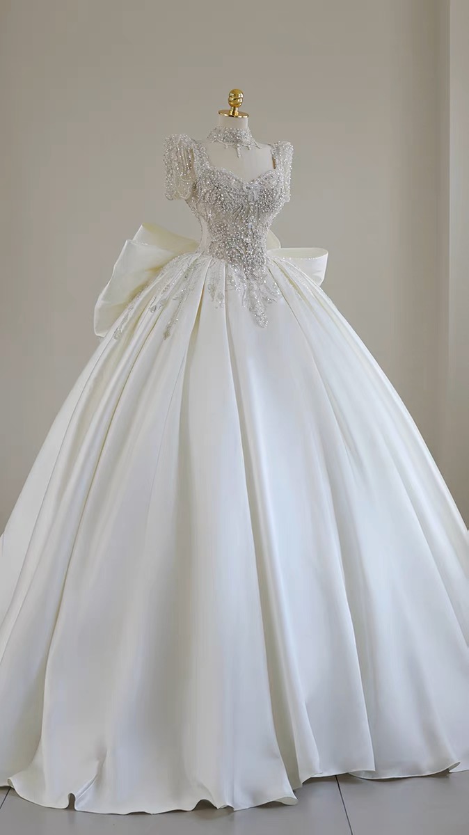 Princess Bridal Dress,white Wedding Dress,tulle Bridal Dress,luxury Wedding Dress,handmade