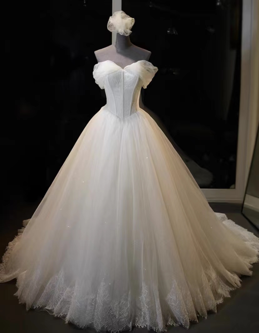 Luxury Wedding Dress, Fairy Wedding Dress, Off Shoulder Bridal Dress,handmade