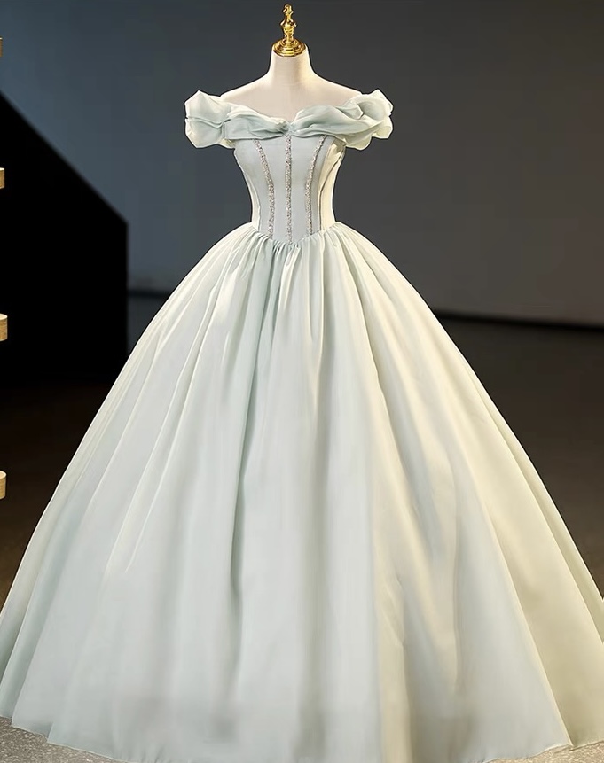 Light Green Bridal Gown, Senior Wedding Dress, Fairy Quinceanera Dress,handmade