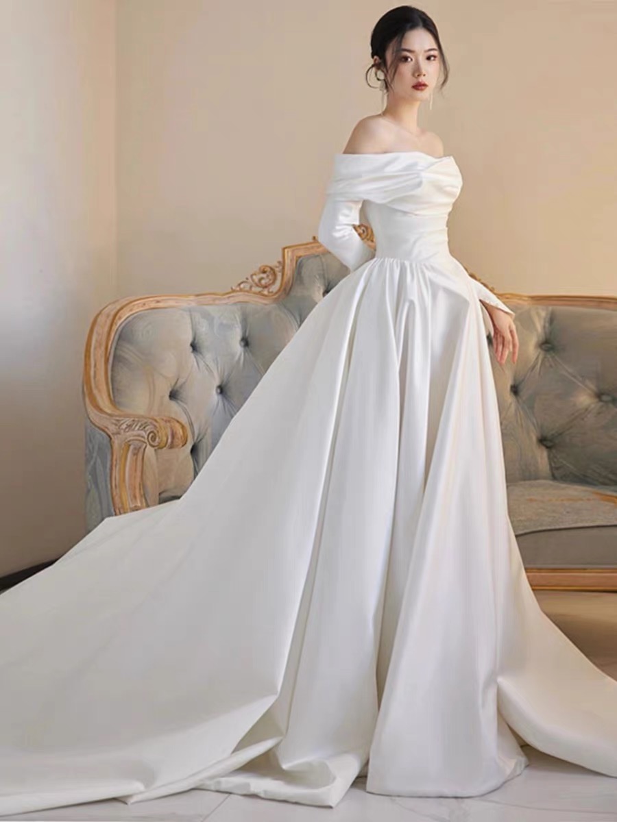 Boho V Neck A-line Lace Appliques Beach vintage Bridal Gown Custom Boh –  Okdresses
