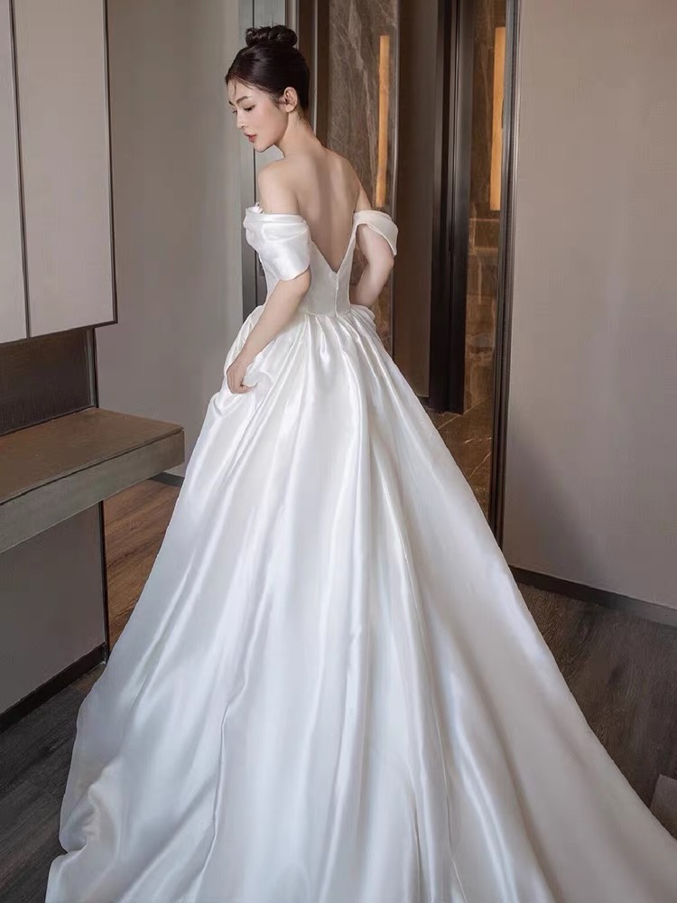 Satin High Quality Bridal Dress,off Shoulder Wedding Dress, Fairy ...