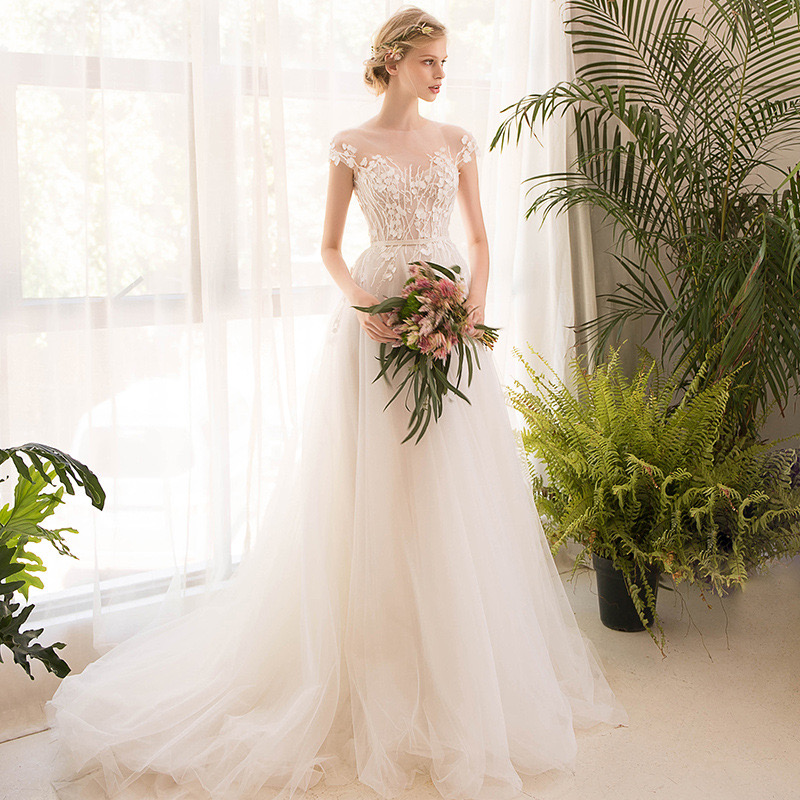 Fairy Light Wedding Dress, Princess Dreamy Bridal Dress