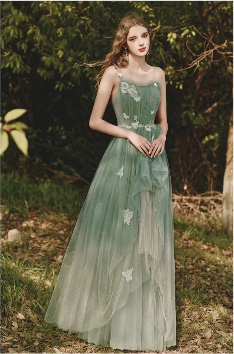 着物・セレモニードレス Enchanted Rose Forest Green Dress Enchanted Rose Forest Green Girls Tulle Party Dress