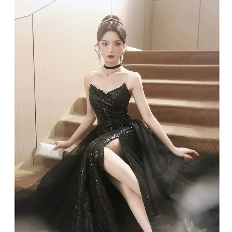 Trifecta black cheetah sheer gown main image 0