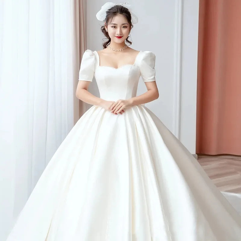 Sweetheart Neckline Lace-Up Back Ruffle Skirt Gown Royal Blue