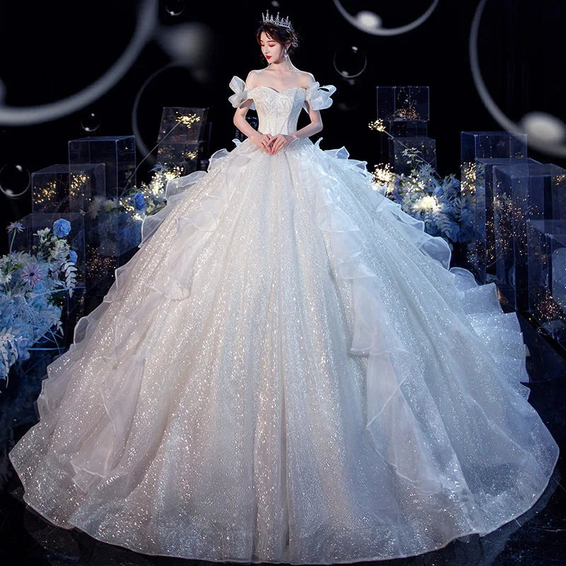 Sparkling cinderella wedding dress top