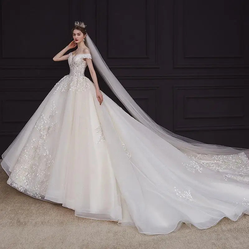 A-line Lace Embroidery Ball Gown Luxurious Ball Gown cc227 main image 0