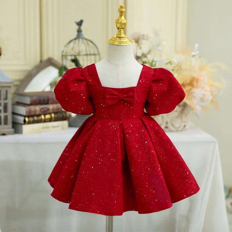 strapless open back dress Taylor Girl Dress Red – MyBabyByMerry main image 0