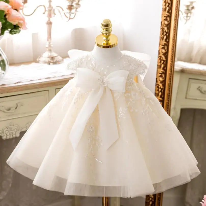 ivory party dress little girl The Dana Ivory Flower Girl Party Dress  Nicolette's Couture 16