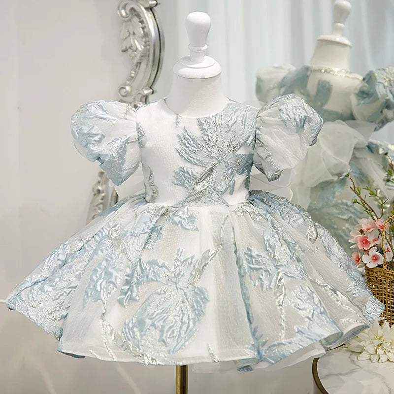 Elegant Baby Girl Floral Dress With Puff Sleeves on Luulla