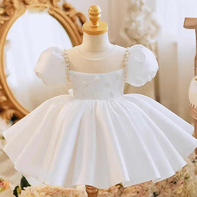 Baby girl white ruffle shoulder top with black and white lining pant - #109 main image 0