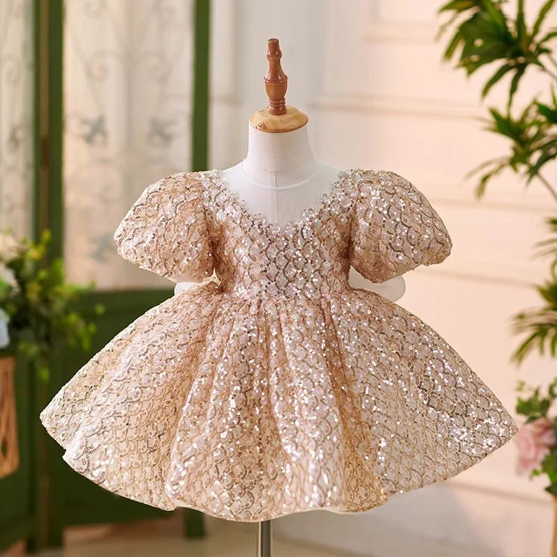 Gold sequin baby dress store