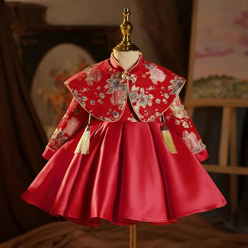 Traditional silk dress for baby girl on sale