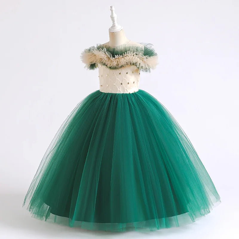 emerald green flower girl dress Emerald Green Tutu Dress 4 years main image 0