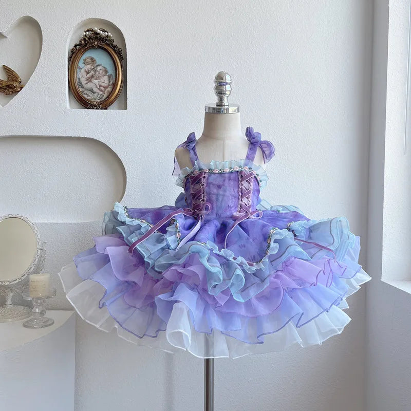 open lace back dress Baby Girl Elegant Tiered Tutu Princess Ball Gown Shop Online – Children's  Territory a Unit of VIC&SI LLC